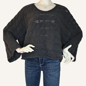 POL NWOT Cropped Cable Knit Sweater Gray | Quiet Luxury Coastal Cowgirl | S M L